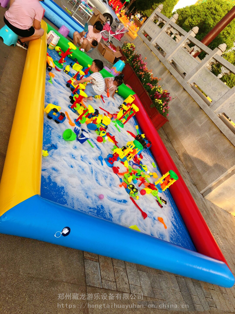 广场夜市摆摊儿童充气沙池广场彩石决明子2020摆地摊挖沙池