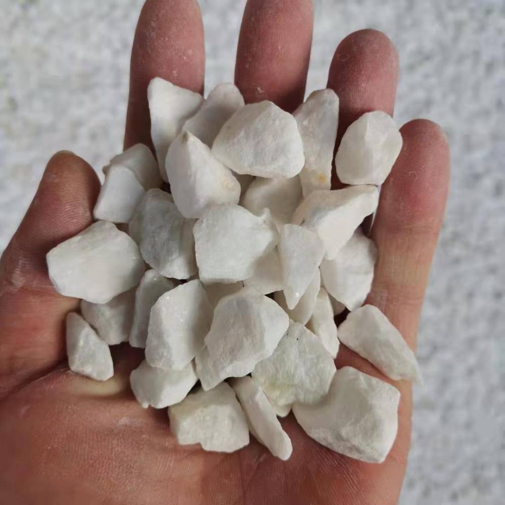 园艺装饰用白色石子碎石别墅园林铺路机制鹅卵石