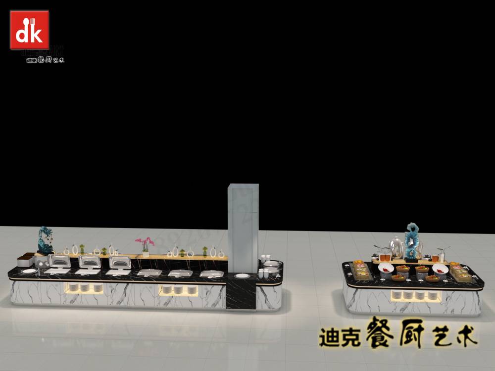 职工食堂自助餐台制作 酒店餐厅设计方案 自助餐台效果图