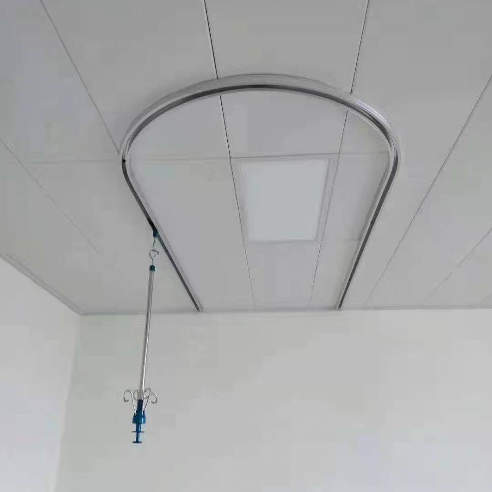 联升医院病房u型输液轨道直型铝合金输液吊轨可伸缩不锈钢吊杆滑轮