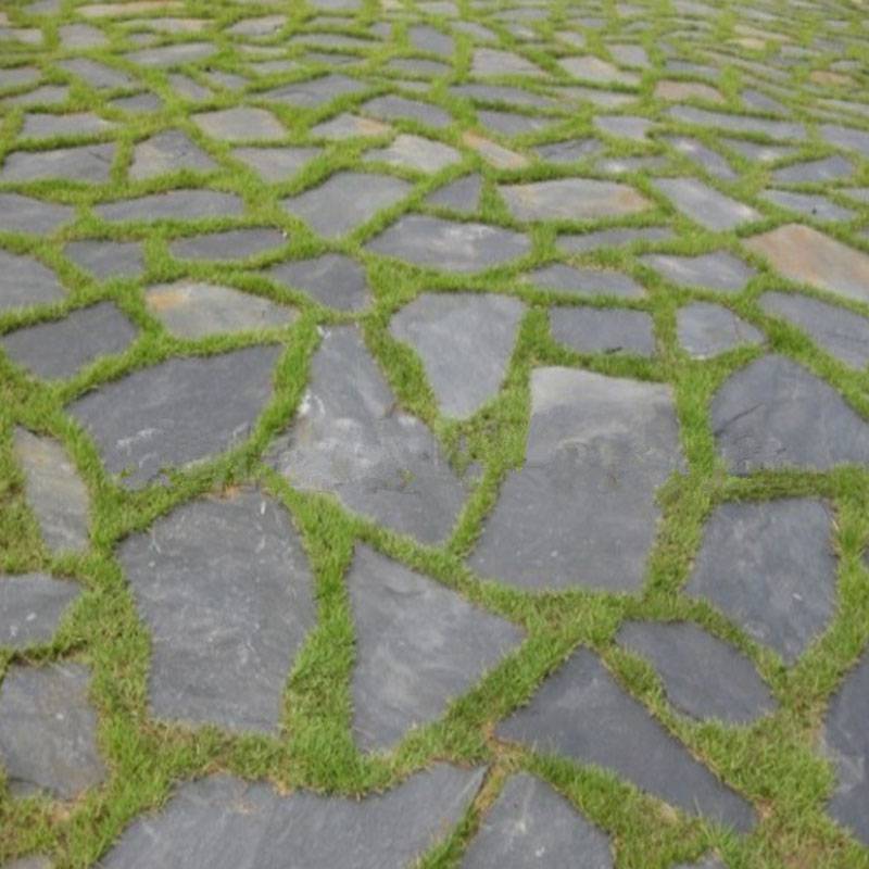 批发宁波市寺庙人行道路铺乱石片石3cm厚毛石片铺路防滑石一吨价格