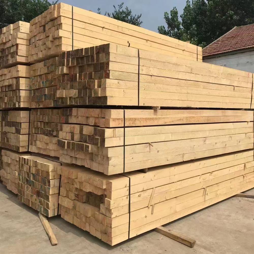 松原3米57木方工程木方口料四面见线进口建筑木方图片