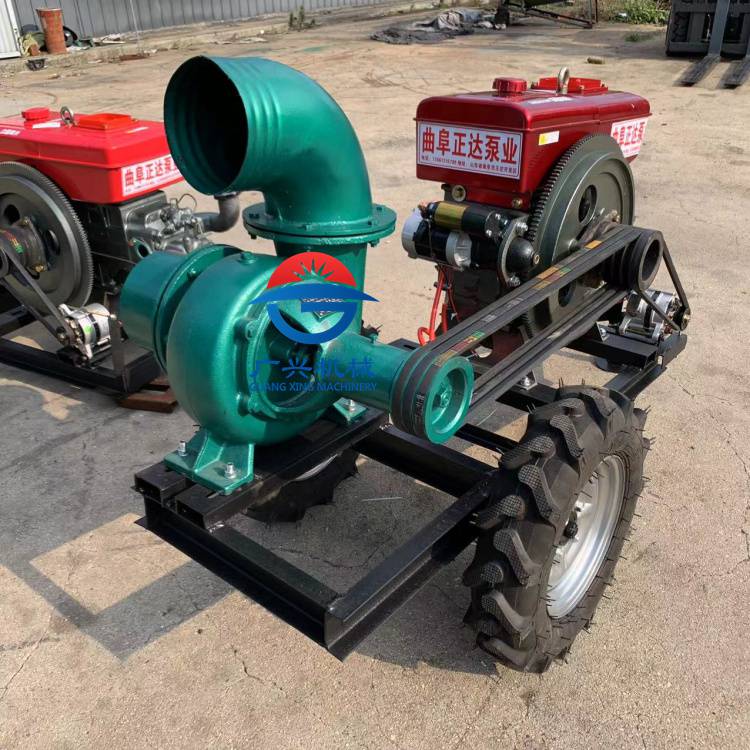离心泵排污 10寸多缸柴油水泵 拖车式防汛水泵6寸 - 曲阜市广兴农机配