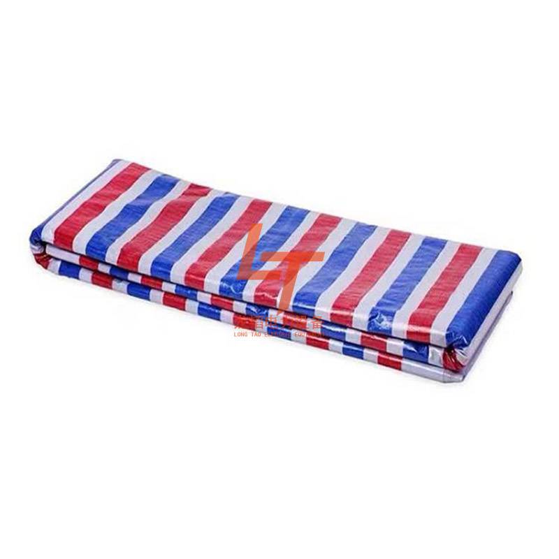 防洪加厚复合彩条布pp防雨布抗老化单覆膜彩色苫布复合塑料编织布