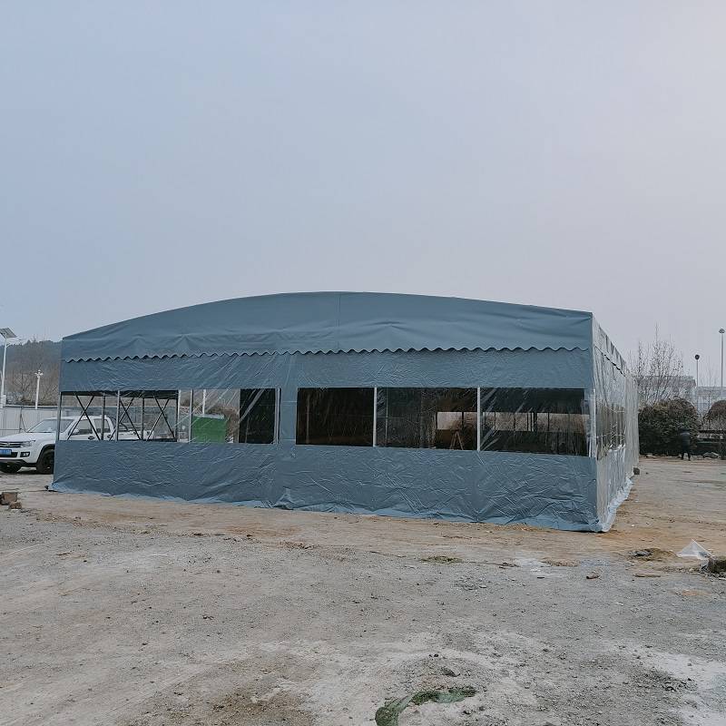 厂房过道大型推拉棚电动伸缩雨蓬可移动户外遮阳棚电动推拉篷物流仓储