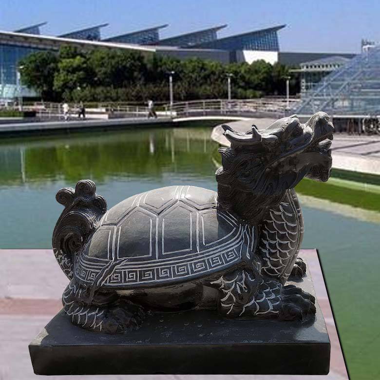 石雕龙龟青石水池喷水龟大理石风水镇宅神兽龟身动物喷泉雕塑摆件曲阳