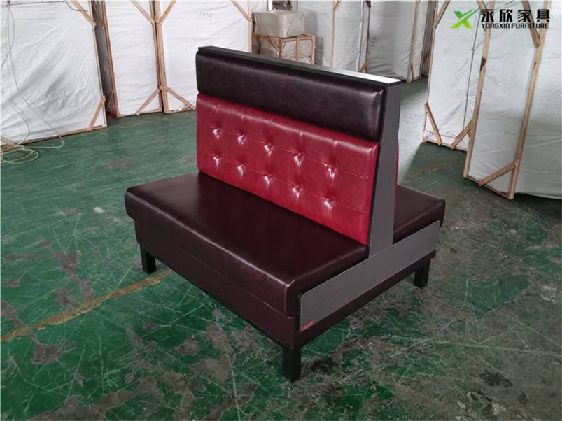 小龙虾店家具定做小龙虾店矮背撞色卡座沙发