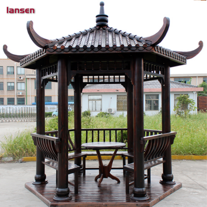 防腐木凉亭六角凉亭仿古六角亭景观凉亭定制