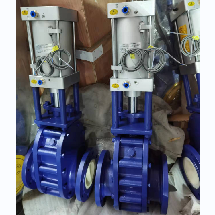 z644tc10c气动陶瓷双插板阀dn200陶瓷双闸板阀图片