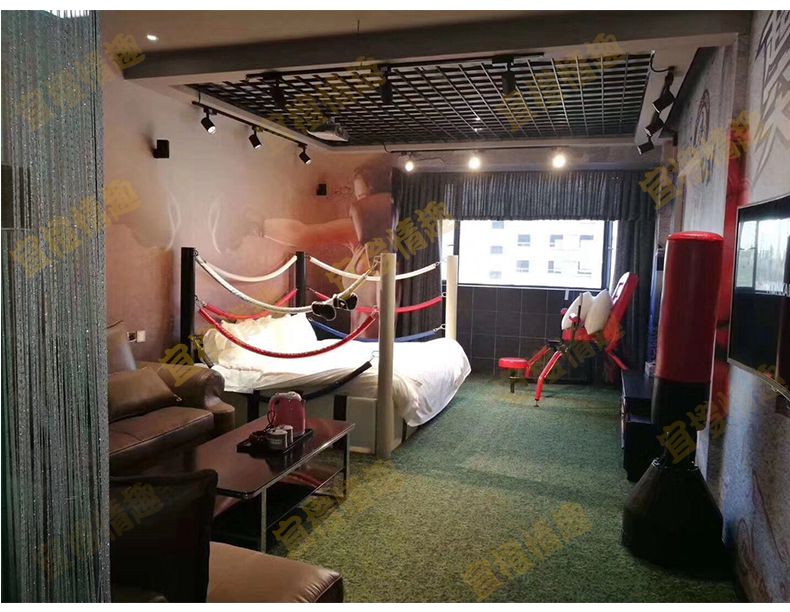 简约主题酒店擂台情趣床合欢电动床夫妻性爱助力床拳击主题床