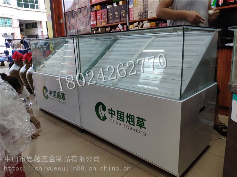 新款便利店小型组合烟酒柜多功能转角木质玻璃展示柜