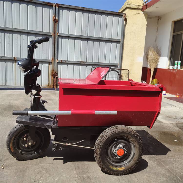 新晨小型工地电动灰斗车楼房室内拉水泥运输翻斗车手推三轮车