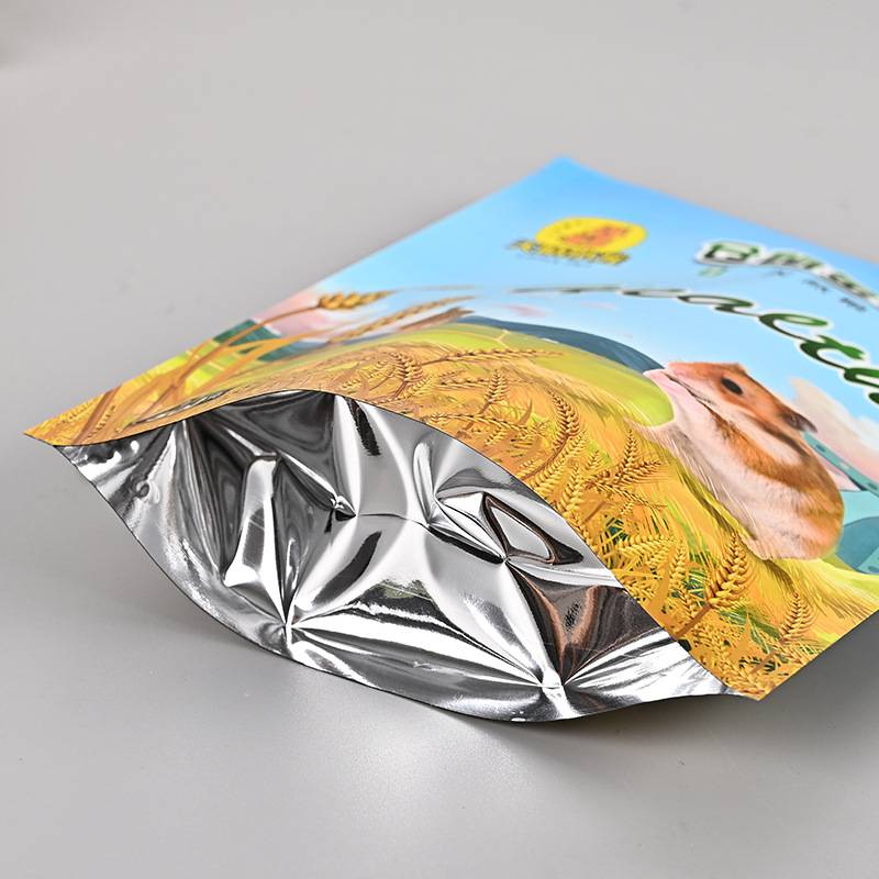 仓鼠宠物饲料包装袋定制自立自封食品铝箔袋三边封塑料拉链袋