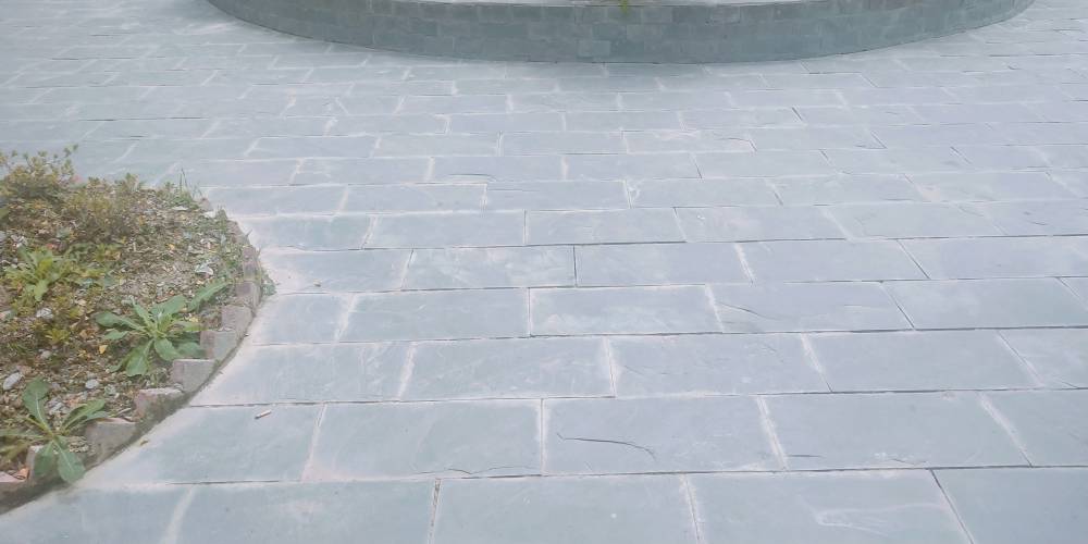 绿色天然青石板湖北青石板园林古建铺路石绿色文化石