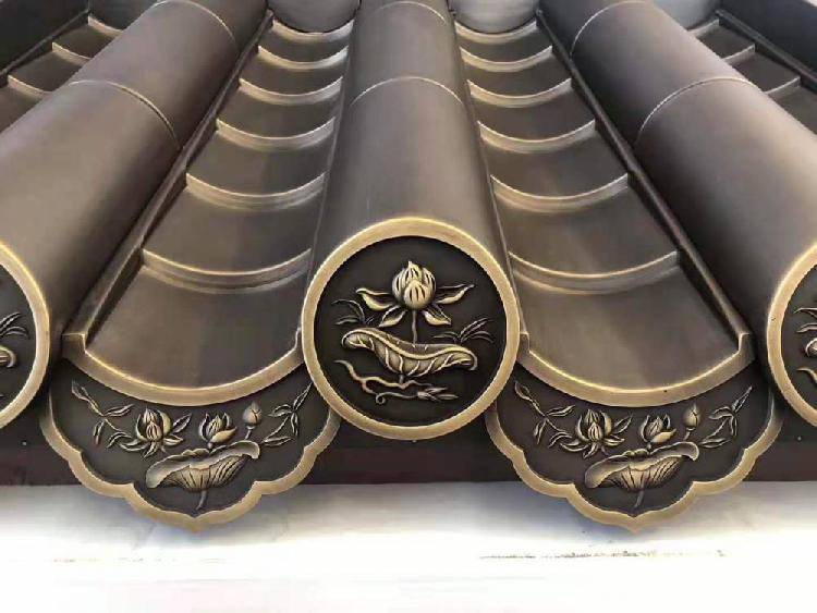 金属黄铜瓦黄铜紫铜屋面瓦别墅屋面铜瓦