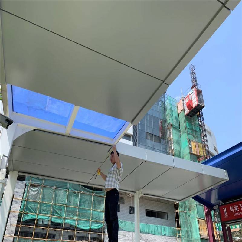 办公楼雨棚遮阳铝单板外立面幕墙烤漆铝板装饰设计时尚