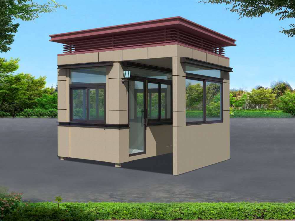 定制小区保安岗亭仿古真石漆岗亭移动督导室外观岗亭厂家订制