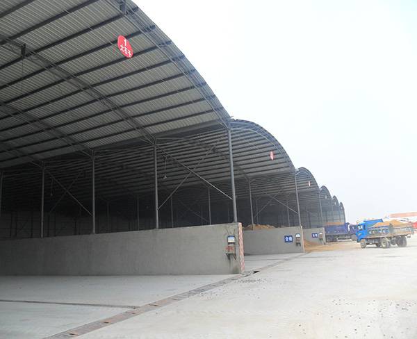 合肥工地用中铁可移动伸缩式钢筋加工棚弧形彩钢瓦料