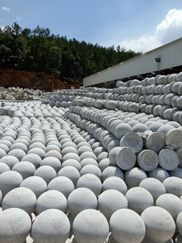 矿山芝麻白白麻花岗岩大理石球挡车球