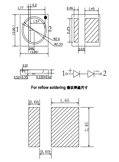 led3030ģ 3030͸ 3030ͷ͹ 1W3Vѹ6V9V ׹