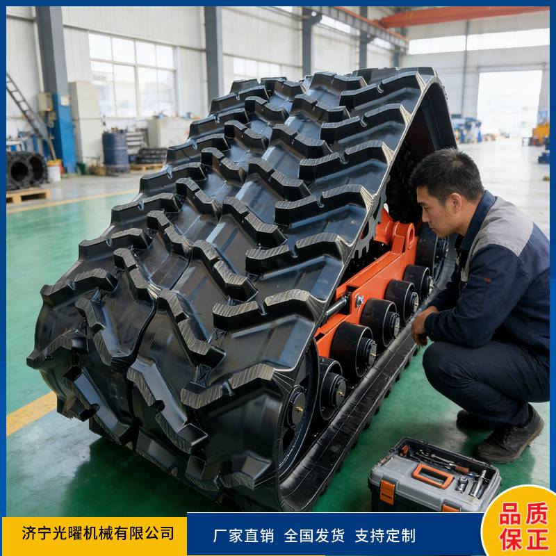 小麦收割机三角履带轮全地形橡胶履带底盘畅通无阻