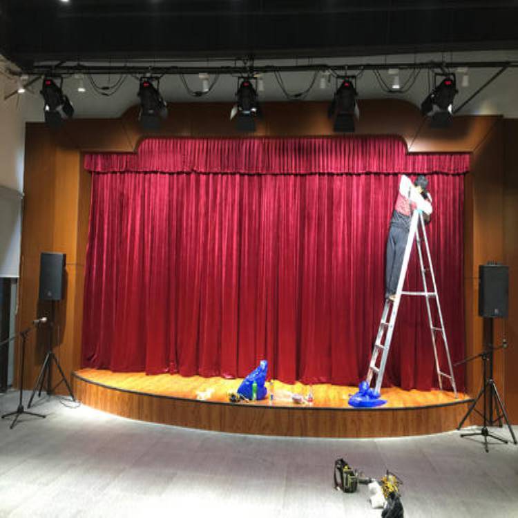 淄博礼堂舞台幕布定做淄博电动阻燃防火舞台幕布批发厂家