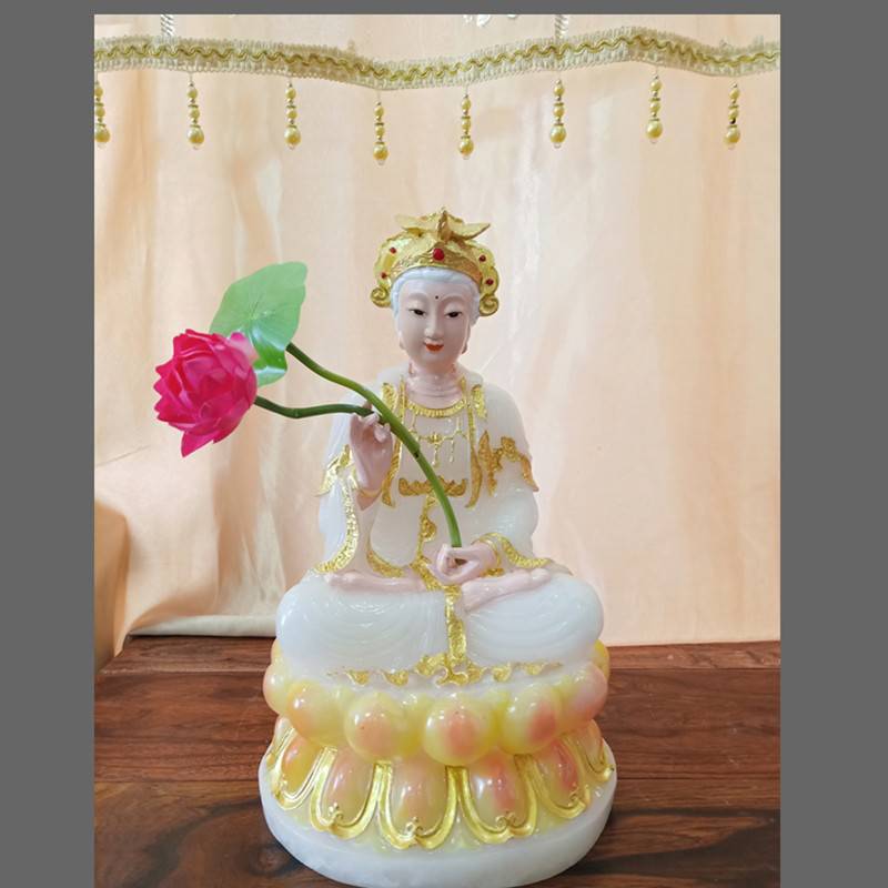 九莲圣母神像雕塑玻璃钢雕刻佛像莲花圣母河南道教神像厂家