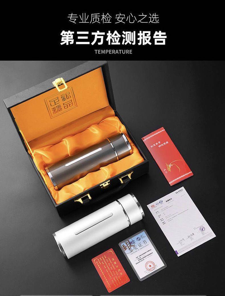 纯银保健杯子批发999竹节银内胆水杯锌合金真空足银保温杯***竹节