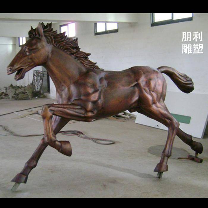 铜马雕塑主题生产 街道标识 小区景观铜红马雕塑