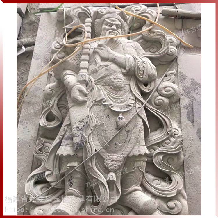 秦叔宝尉迟恭石雕像浮雕圆雕造型石雕门神制作