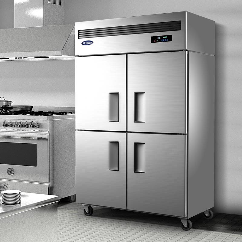 银都四门双温风冷冰箱商用保鲜柜冷藏冷冻柜厨房工作台展示柜烘焙冰柜