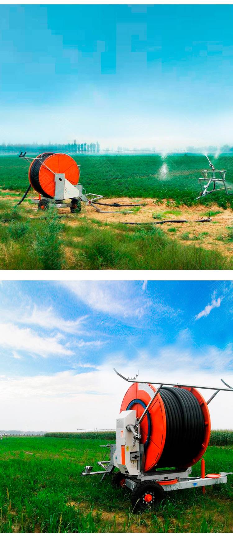 农场浇地淋灌机农用卷盘喷灌机农田牧场灌溉机