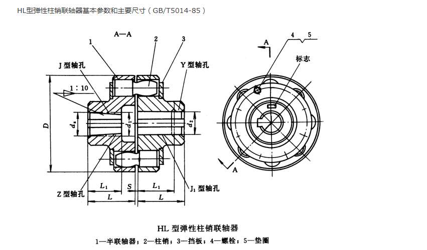 弹性联轴器简图图片