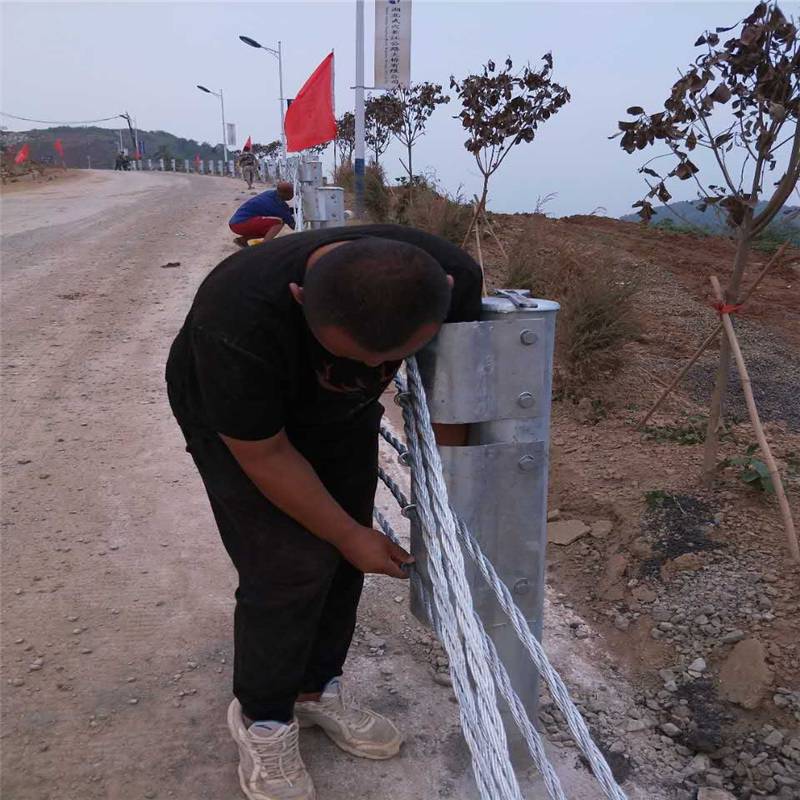 喜振供应河道钢丝绳护栏镀锌缆索防撞栏景区柔性钢索拦网