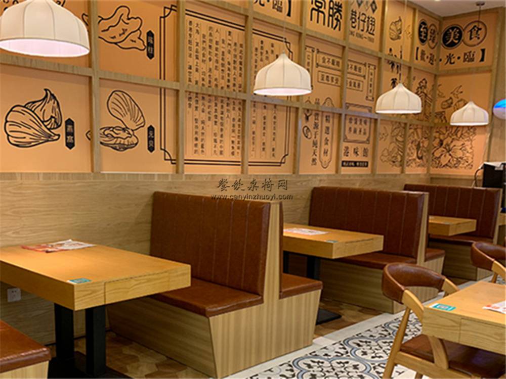 台湾美食小吃店家具定制 时尚休闲餐桌椅子组合效果 价格 厂家 中国供应商