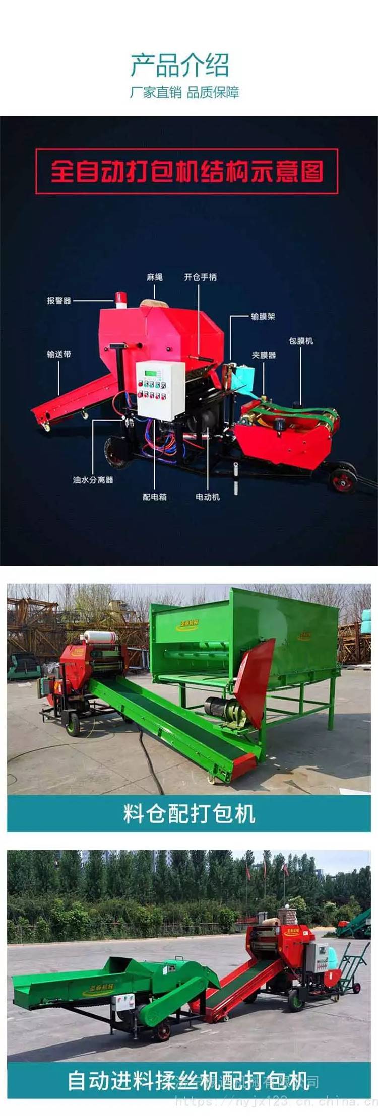 青贮液压打包机皇竹草储存自动包膜机卧式压包机黄储饲料- 供应商网