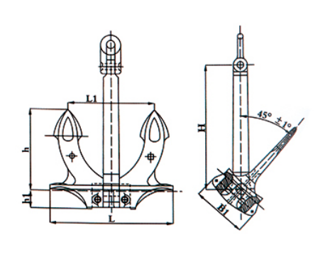 2850kg霍尔锚丹福尔大抓力锚斯蒂芬锚tw波尔锚厦门霍尔锚厂家