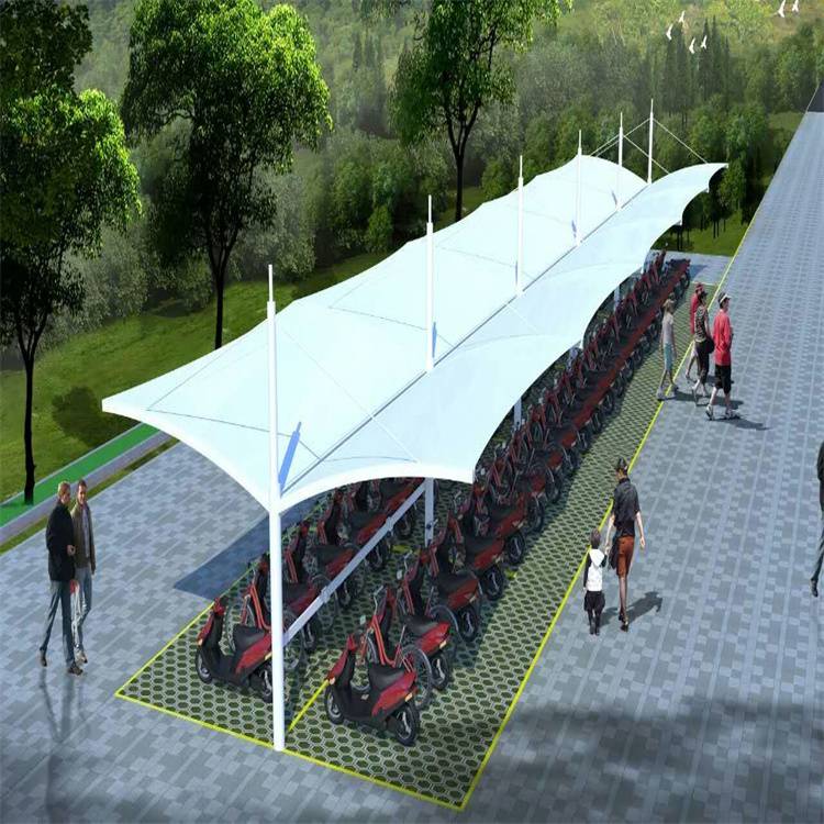 伊犁大型停车场停车棚小区电动车雨蓬耐力板停车棚安装