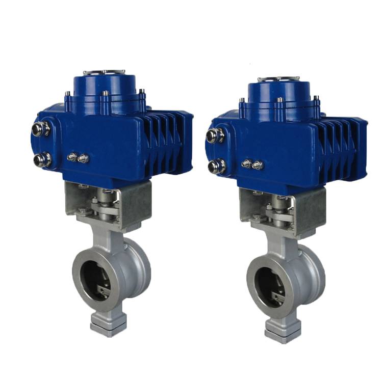 q941f16p电动臭氧v型球阀脱油脱脂处理球阀不锈钢电动调节v型球阀