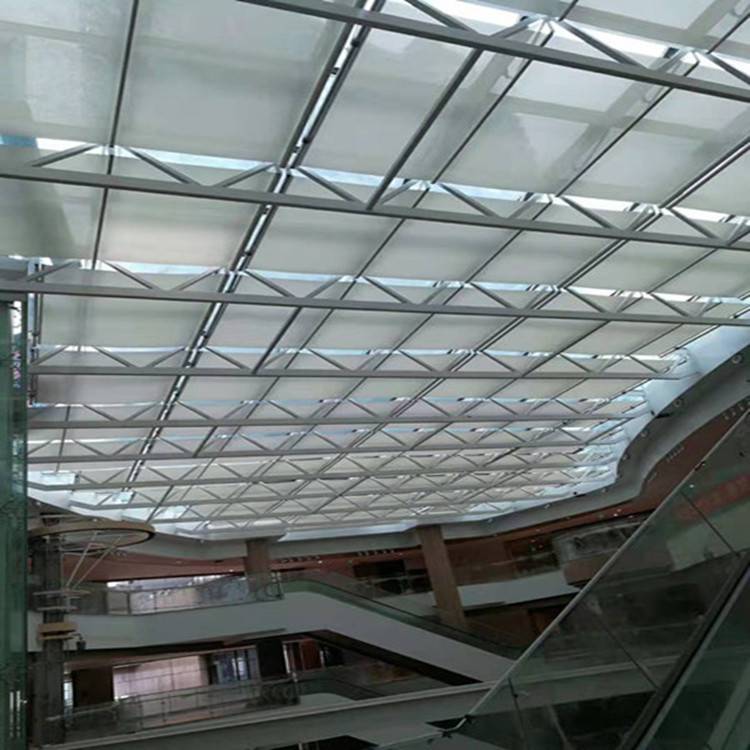 房山玻璃顶遮阳天棚帘商场天井室内外电动遮阳帘坤宇遮阳装饰