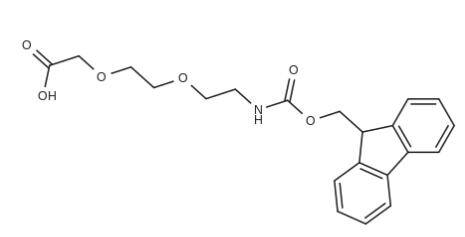 166108-71-0，Fmoc-NH-PEG2-CH2COOH有末端羧酸的PEG连接剂