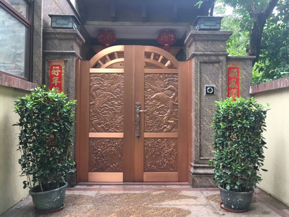 深圳平阳佳铜门别墅豪宅对开进户门子母门纯铜家用中式轻奢简约防盗门