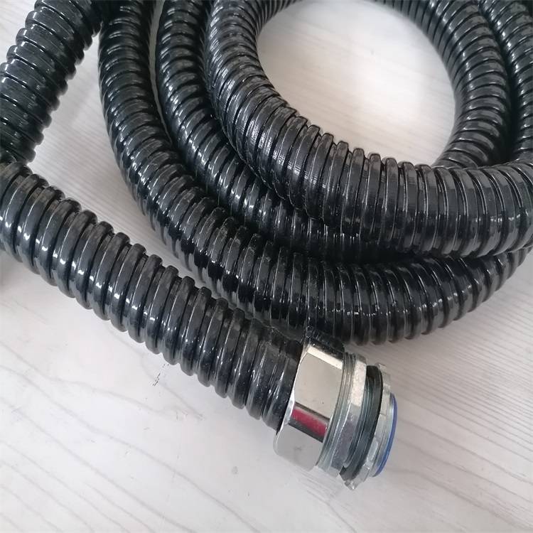 长盛丰源pvc披覆镀锌蛇皮管Φ8工程护线用包塑电缆防水软管接头