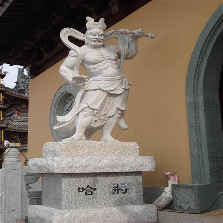 惠安佛像雕刻厂家定制石雕哼哈二将户外花岗岩石雕寺庙门口守门将