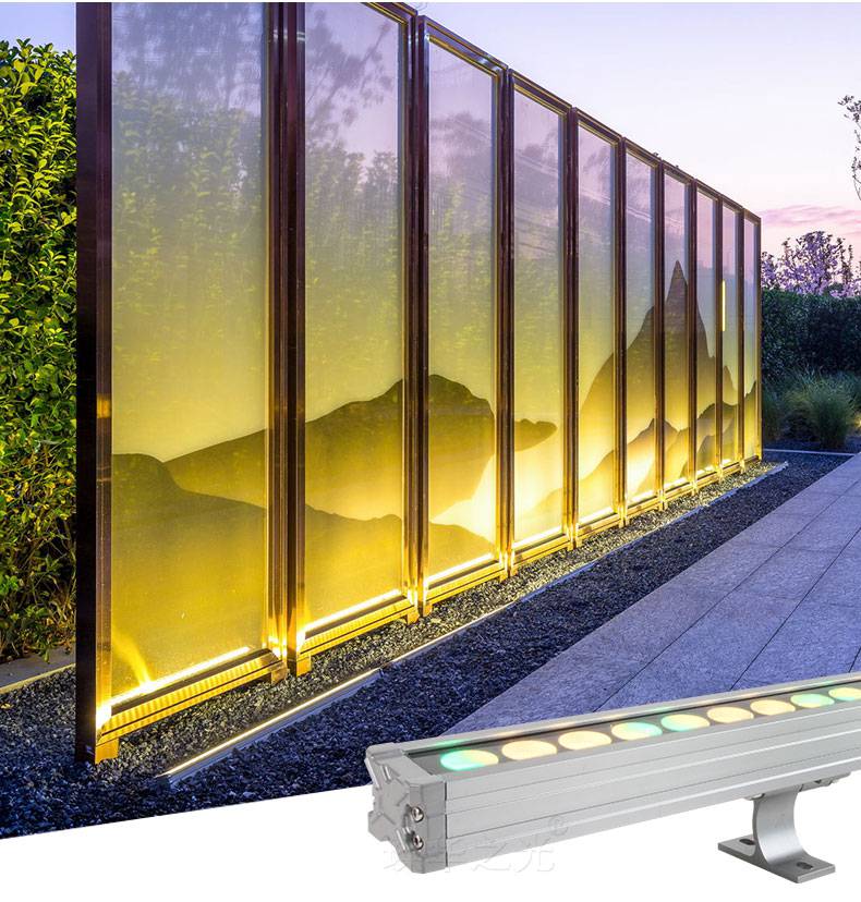 led户外线性投光灯24w36w结构防水洗墙灯rgbw条形灯