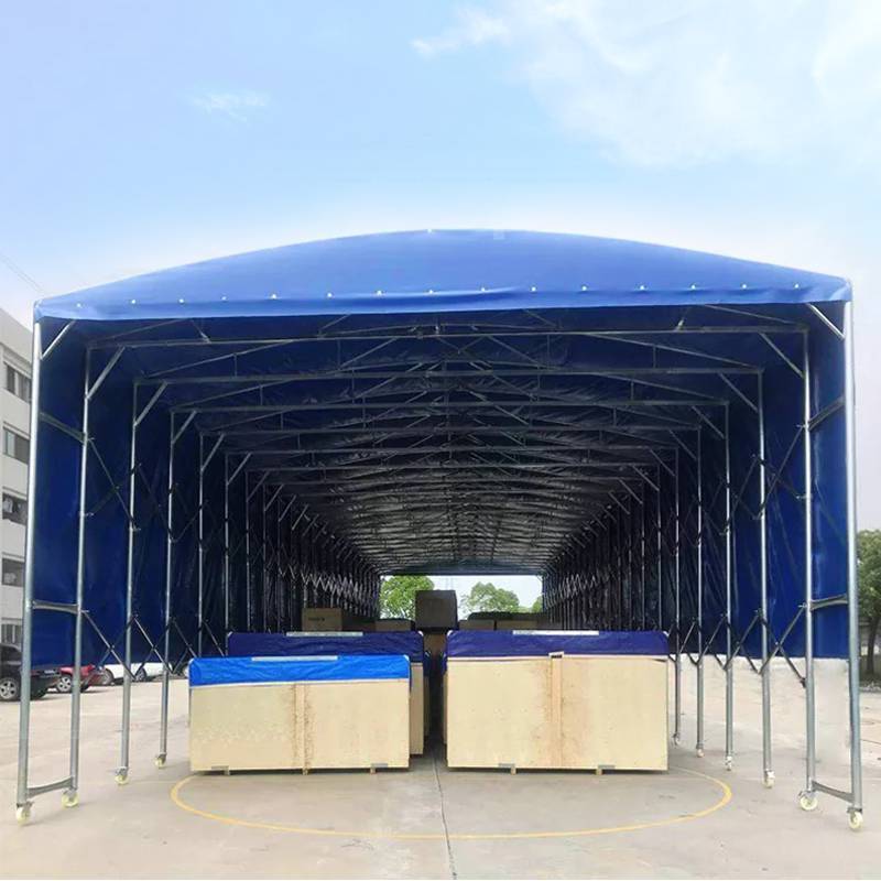 固定加固雨棚活动伸缩推拉棚图片