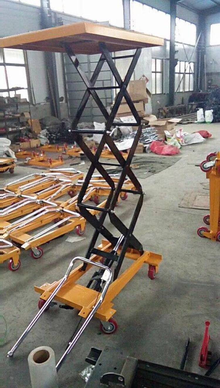 小型手动液压剪叉手推车多功能搬运便携举升机150kg升降平台车