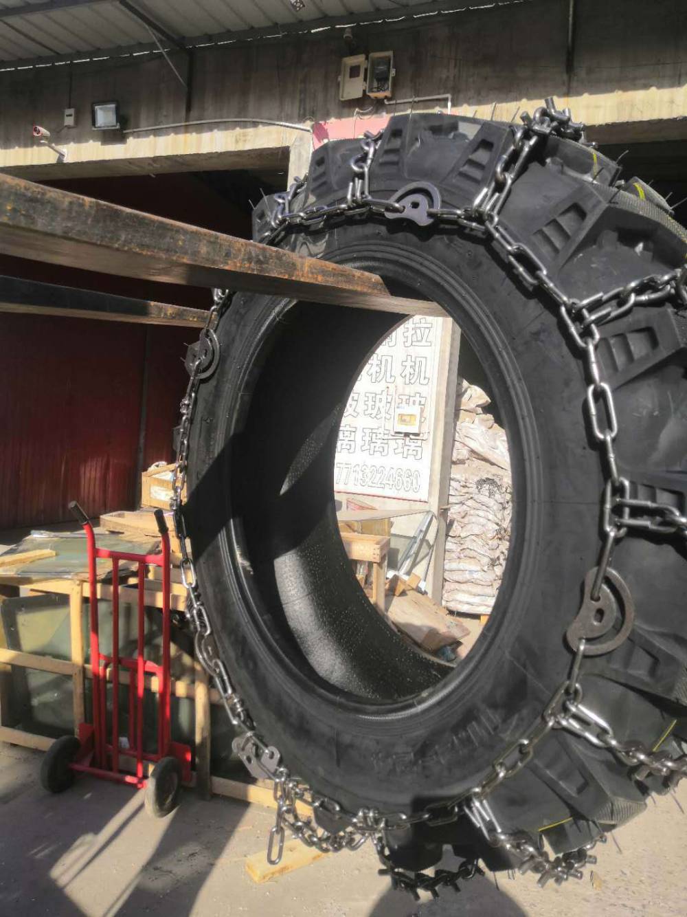 批发农用车货车四轮拖拉机轮胎防滑链钨钢特粗810mm带爪