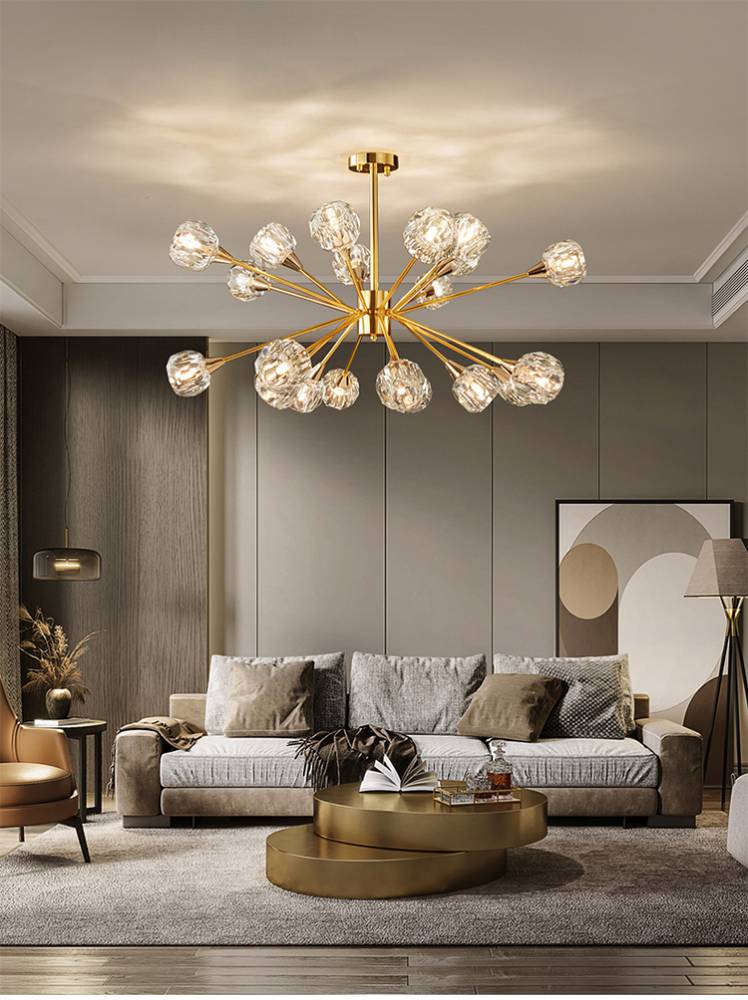后现代吊灯轻奢水晶餐厅吊灯网红卧室分子吊灯售楼部样板房吊灯