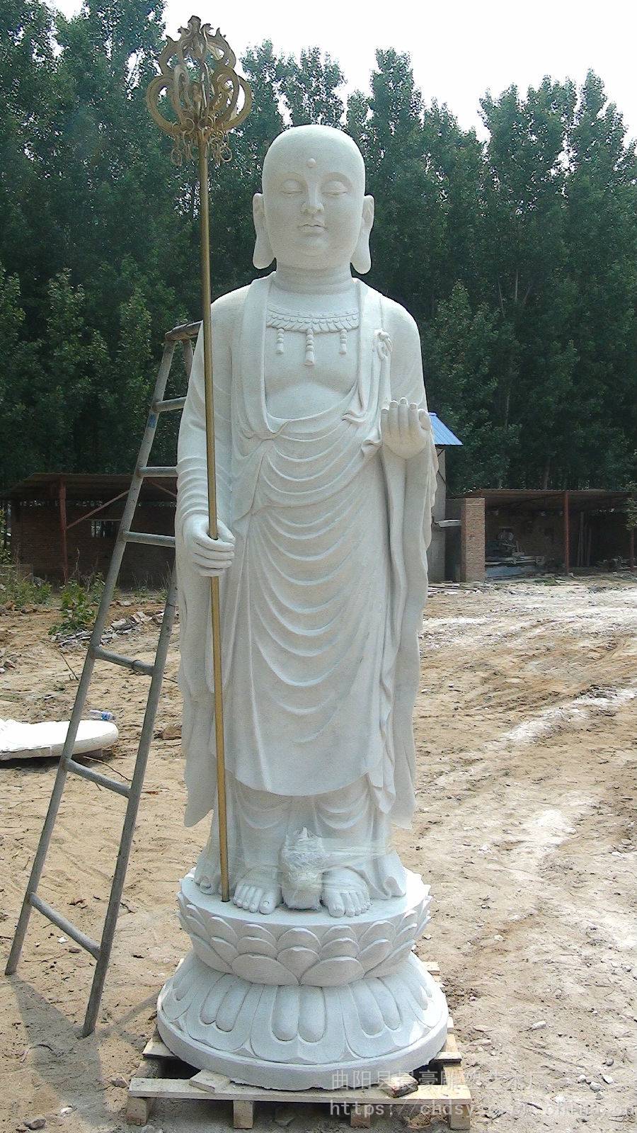 石雕地藏王菩萨雕塑汉白玉地藏王菩萨像大理石地藏王石雕像